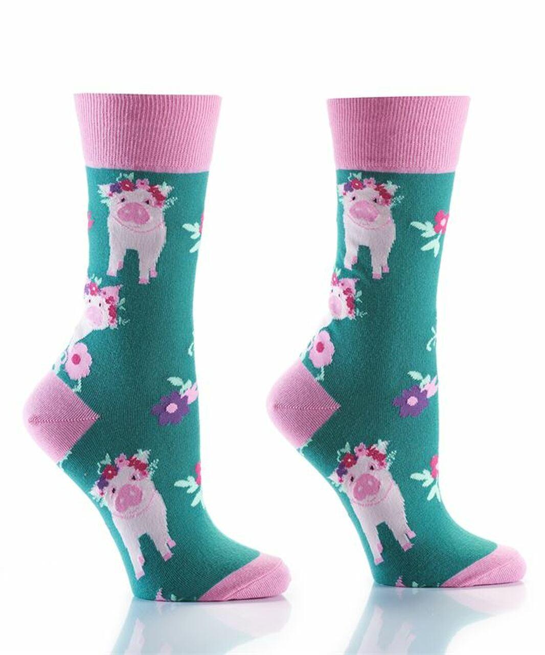 Pigs/Flowers Women's Yo Sox