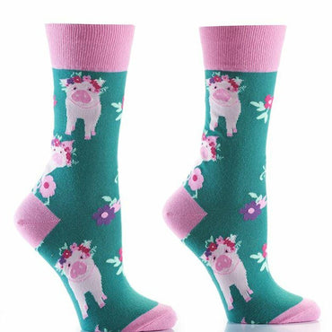 Pigs/Flowers Women's Yo Sox