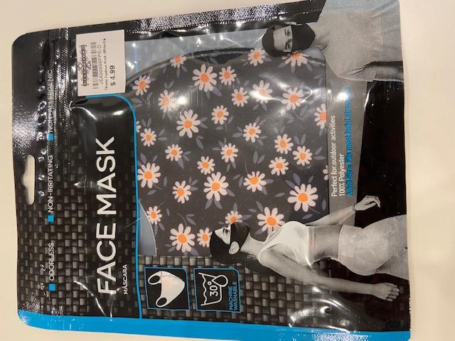 Flower Fashion Mask-White/Black