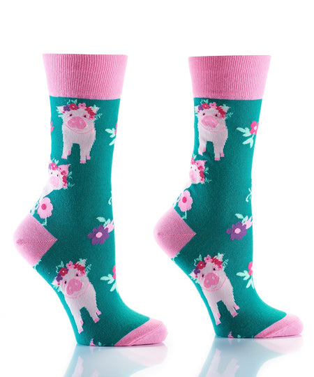 Pigs/Flowers Women's Yo Sox