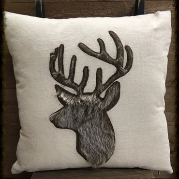 Deer Fur Applique Pillow