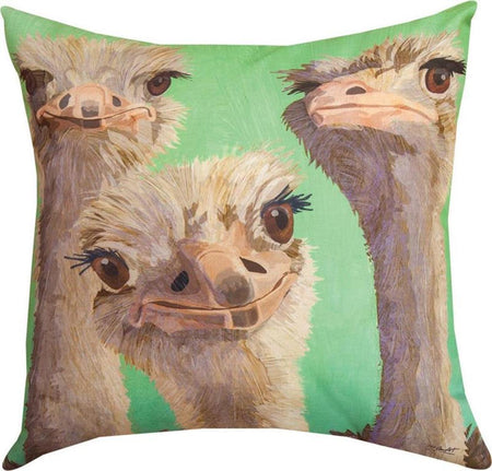 Three Amigos Ostriches Pillow