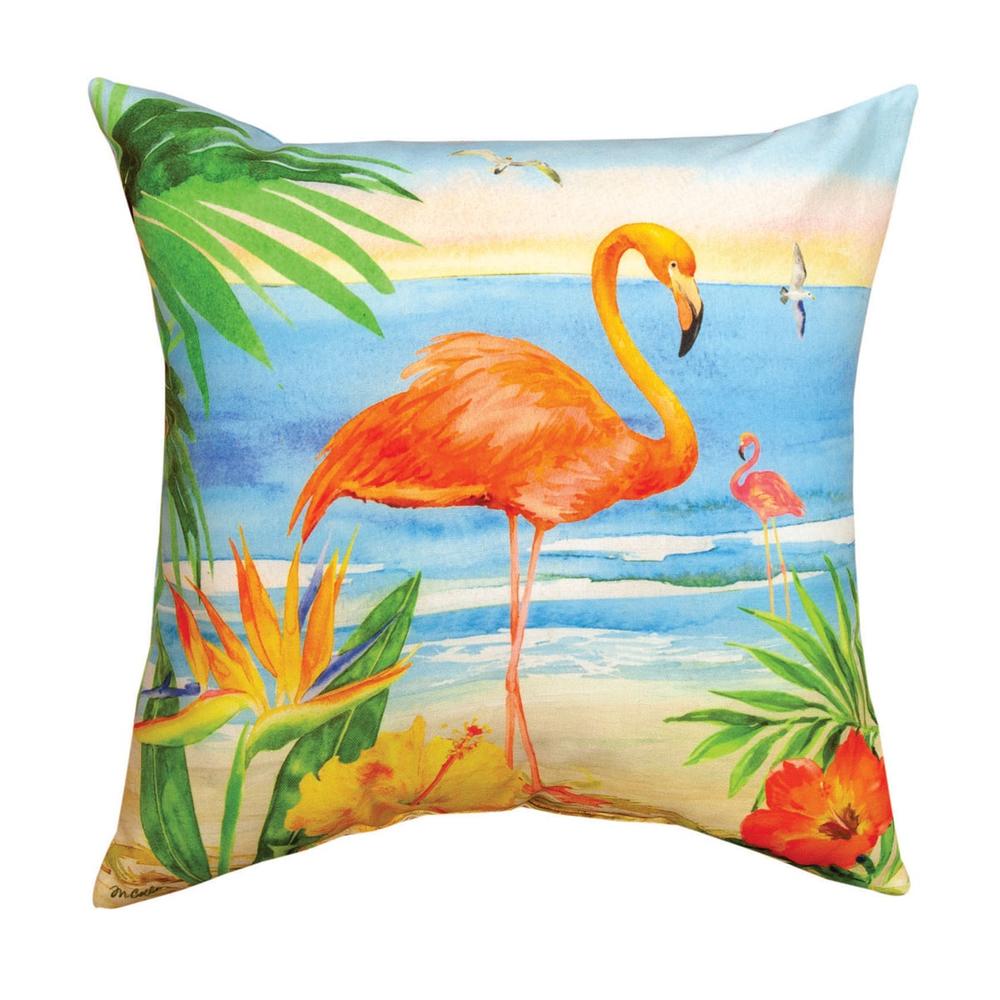 Flora the Flamingo Beach Pillow