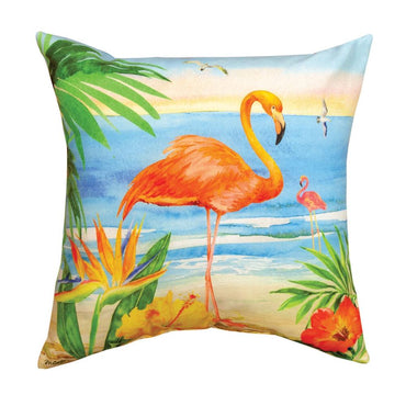 Flora the Flamingo Beach Pillow