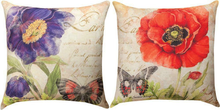 Harlequin Poppy Red Pillow