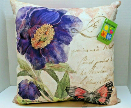 Harlequin Poppy Red Pillow