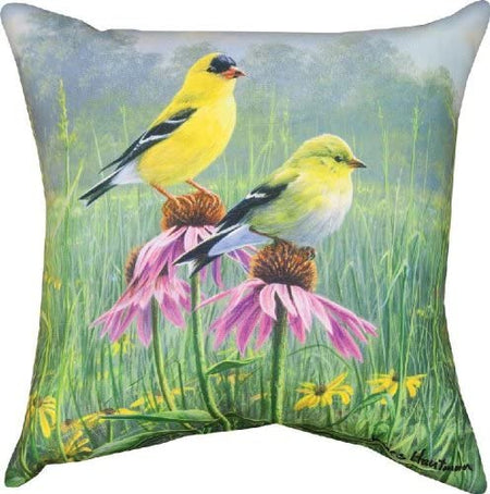 Yellow Finch Field Pillow