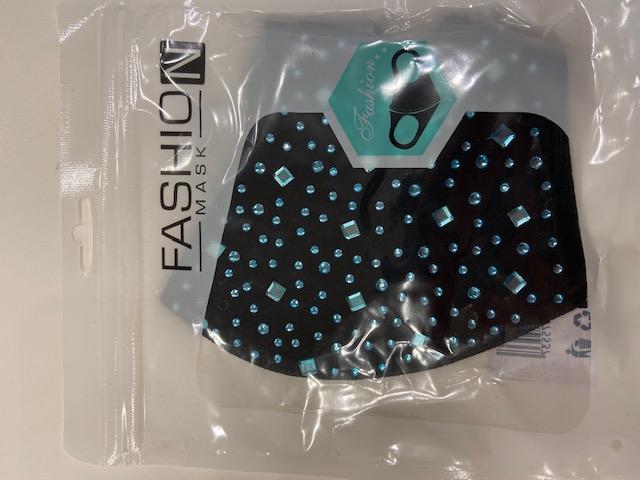 Rhinestone Fashion Mask- Teal