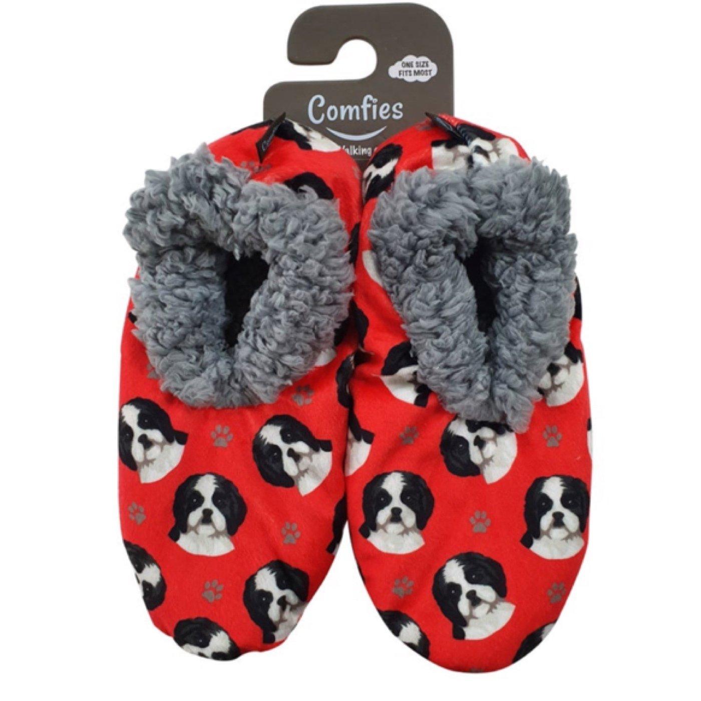 Shih Tzu Black Slippers