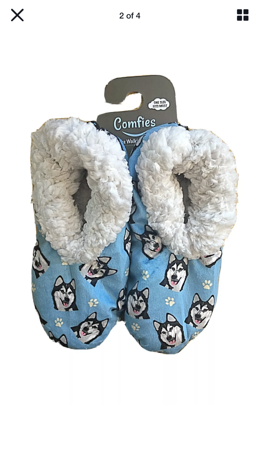 Siberian husky outlet slippers