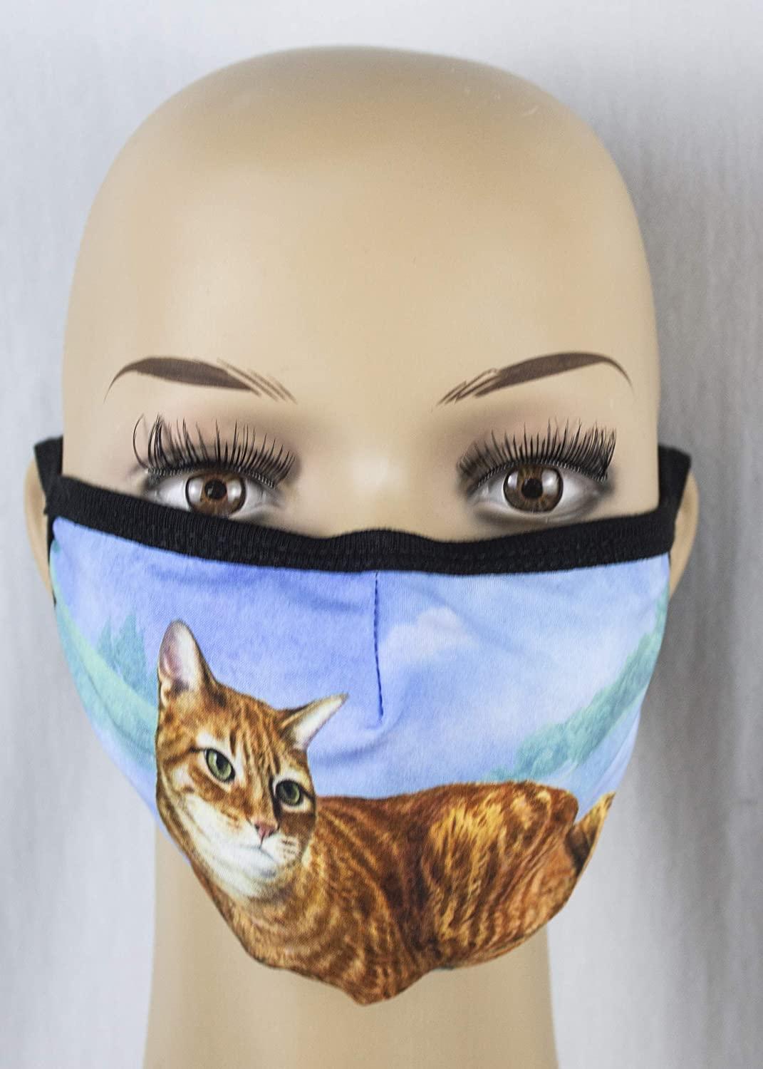 Tabby Orange Cat Face Mask